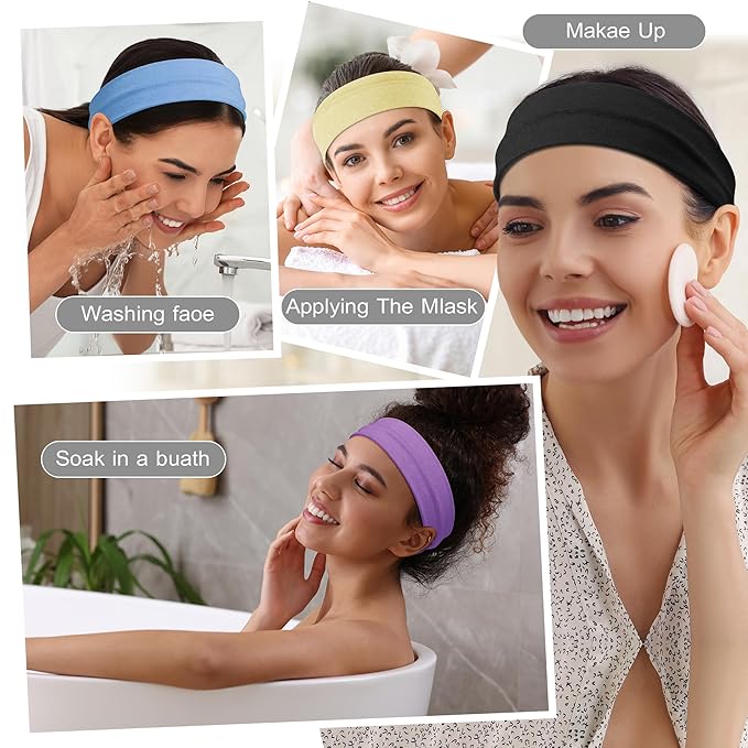16Pcs Headbands for Women - Multicolor Absorb Sweat Non Slip Absorb Sweat Sports Hair Bands( Soft Cotton Cloth Stretchy Headbands )(Suitable for Fitness Yoga Outdoor Exercise )