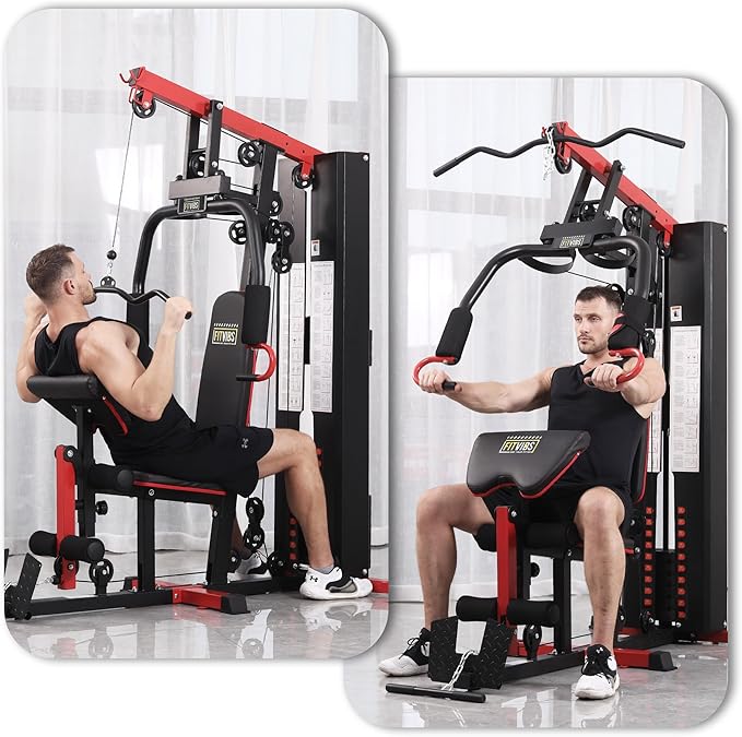 Fitvids Home Gym, Workout Equipment with Leg Press, Exercise Equipment for Home with Pulley System, Home Gym Equipment for Full