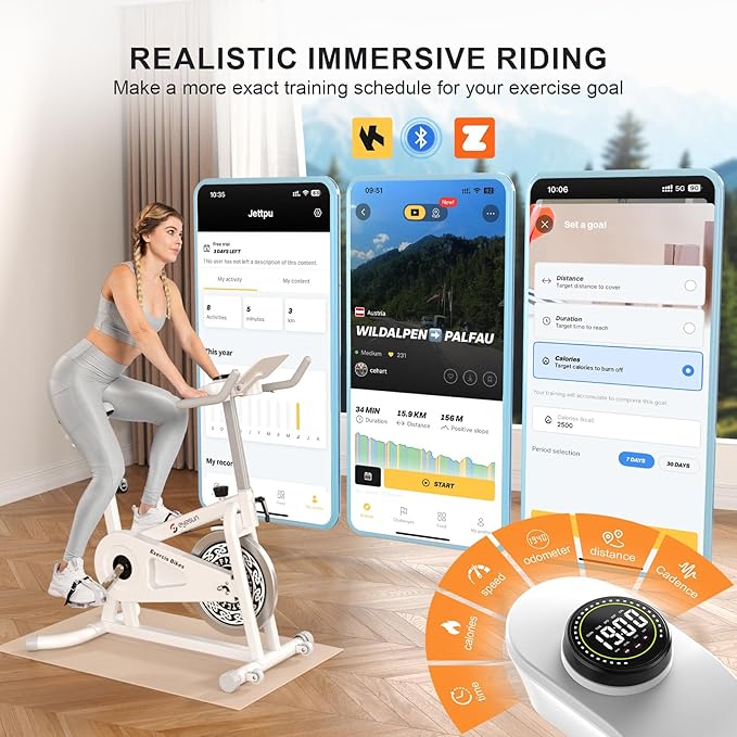Exercise Bikes for Home,Indoor Cycling Bike with Adjustable Friction,Brake Pad Resistance Silent Belt Drive,330lbs Weight Capacity &Upgraded Version Seat for Home Cardio&Weight Loss