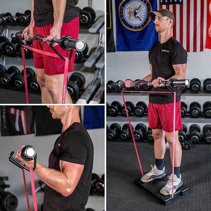Serious Steel Fitness Resistance Band Collar Hooks (Pair) Use with Any 2"" Olympic Bar | Add Dynamic Resistance to Your Workout