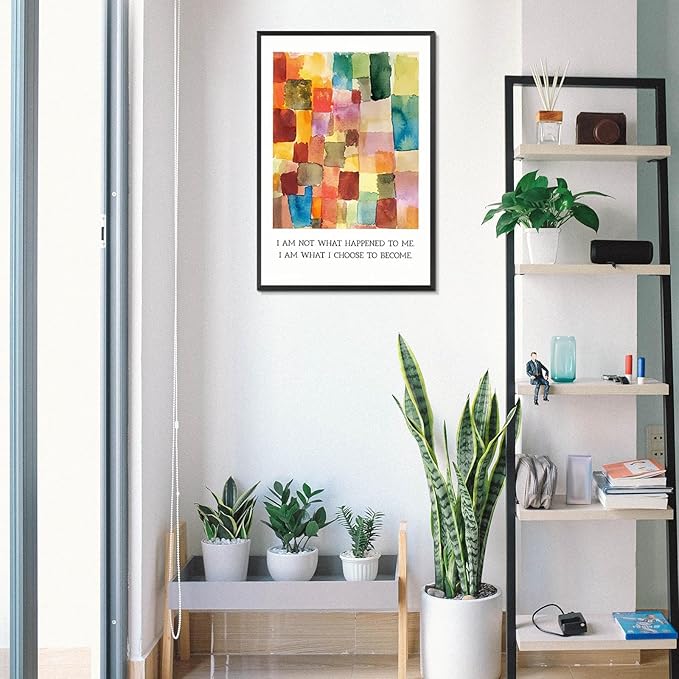 JMGHKL Colorful Mental Health Posters I Am Not What Happened To Me Wall Art Trendy Uplifting Quote Canvas Prints For Counseling Room Therapy Office Classroom Decor 16x24in Framed