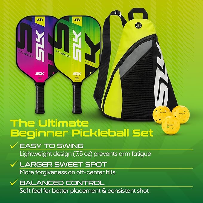Selkirk Sport SLK Pickleball Paddles Set of 2 | Designed in The USA | Choose The SLK Neo Graphite, SLK Neo Fiberglass Pickleball Set or SLK Atlas Pickleball Bundle