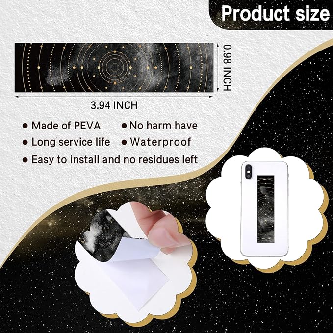 Crtiin 50 Pieces Anxiety Sensory Stickers for Anxiety Relief Items Mental Health Stickers Fidget Textured Strips for Office Classroom Desk Relieve Adult Stress(Celestial Style)