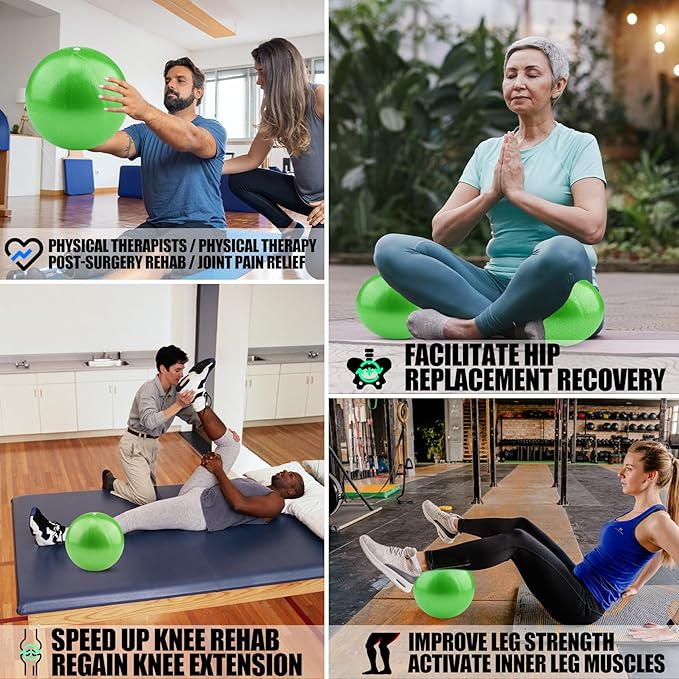 Small Exercise Ball Anti-Burst Non-Slip Stability 9 Inch with Inflatable Straw Mini Pilates Balls Ideal for Yoga Exercise Pilates Physical Therapy Stretching Core Fitness