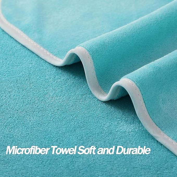Microfiber Gym Towels Bigger Size Super Soft for Exercise Fitness, Sports, Workout, 380-GSM 15-Inch x 31-Inch Quick-Drying Towels (3 Pack, Pure Green)