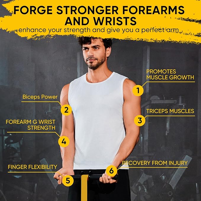 Forearm Strengthener and Wrist Roller, 43.3 inch Or 51.2 inch Ultra Strong Nylon Webbing, Forearm Exerciser with Quick Locking Mechanism, Ideal for Hand, Wrist and Forearm Strength Training
