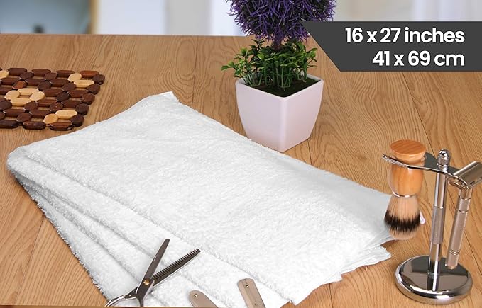 Utopia Towels White Salon Towels, Pack of 72 (Not Bleach Proof, 16 x 27 Inches) Highly Absorbent Towels for Hand, Gym, Beauty, Spa, and Home Hair Care