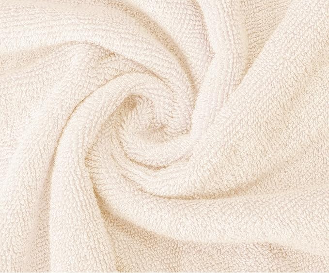 Oakias Premium Towel Set 600 GSM 8 Piece Sea Salt - 100% Ring Spun Cotton Highly Absorbent Towels Set - Super Soft Bathroom Towel Set - Hotel Quality Double Stitched Hem - Ideal for Hotels, Spa, Gyms