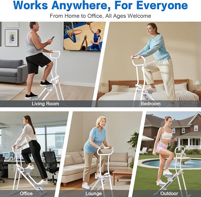 Stair Stepper for Home Gym,Folding Vertical Climber Cardio Exercise Machine,Stair Climber for Full Body Workout with Adjustable Handlebar for Women & Men