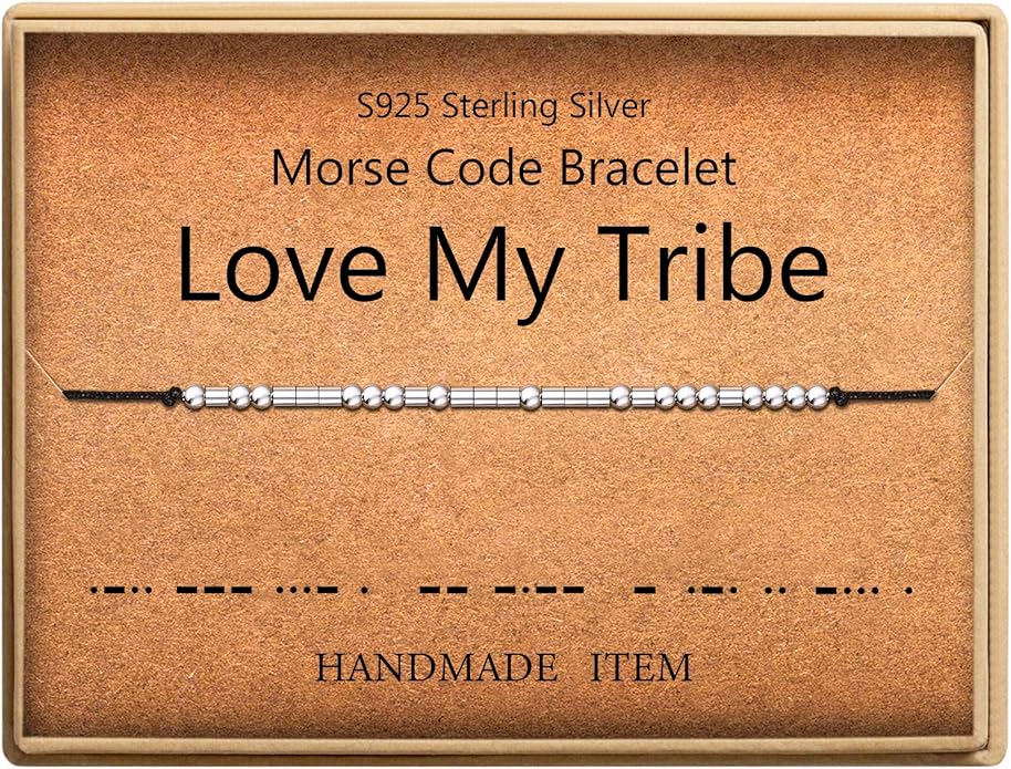 KGBNCIE Morse Code Bracelet for Women Sterling Silver Beads on Silk Cord Secret Message Fuck Friendship Inspirational Encouragement Bracelet Gift for Her