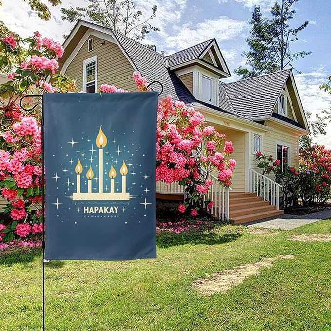 Hanukkah Garden Flag 12x18 In Double Sided Yard Flags Lawn Sign Decor No Flagstand