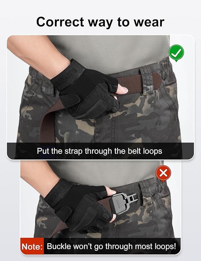 JUKMO Quick Release Tactical Belt, Military Work 1.5" Nylon Web Golf Belt with Heavy Duty Seatbelt Buckle