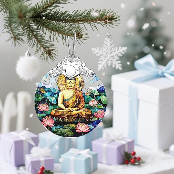 Buddha Christmas Ornaments: Christmas Tree Ornaments, Buddha Meditation Decor, Namaste Decor, Stocking Stuffers, Gift Idea & Gifts for Buddhists, Meditation/Yoga Practitioners, Lovers of Eastern Art