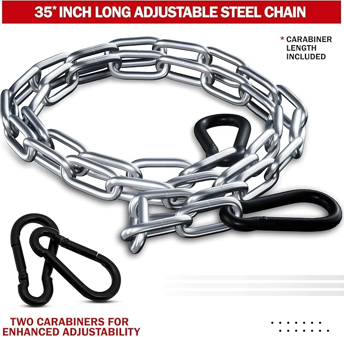 RDX Neck Harness Weight Lifting Training, Head Harness Exerciser, 4MM Padded Neck Builder, 90CM Long Adjustable Steel Chain, Gym Boxing Strength Resistance Workout, Strengthener Trainer Equipment