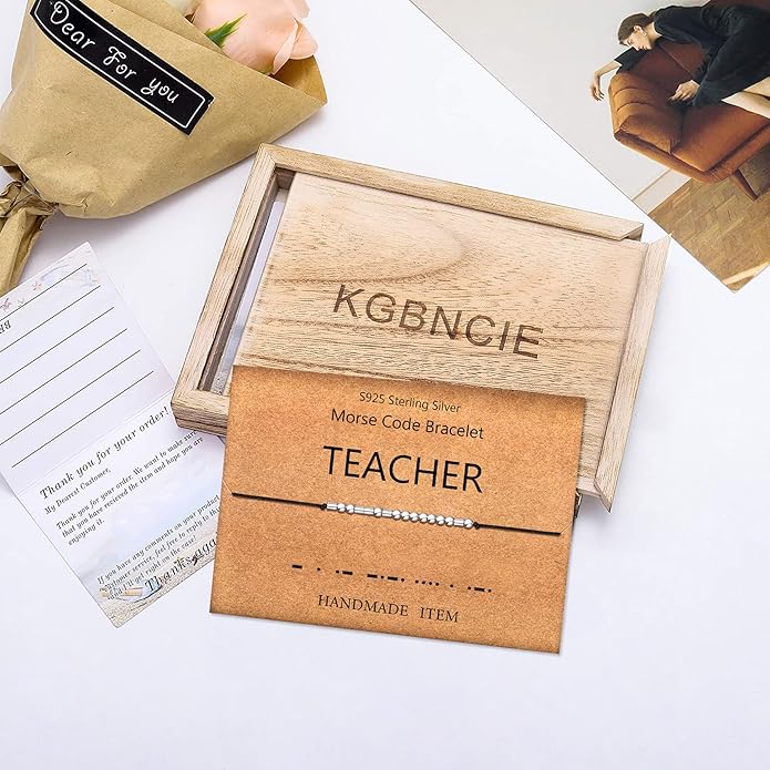 KGBNCIE Morse Code Bracelet for Women Sterling Silver Beads on Silk Cord Secret Message Fuck Friendship Inspirational Encouragement Bracelet Gift for Her