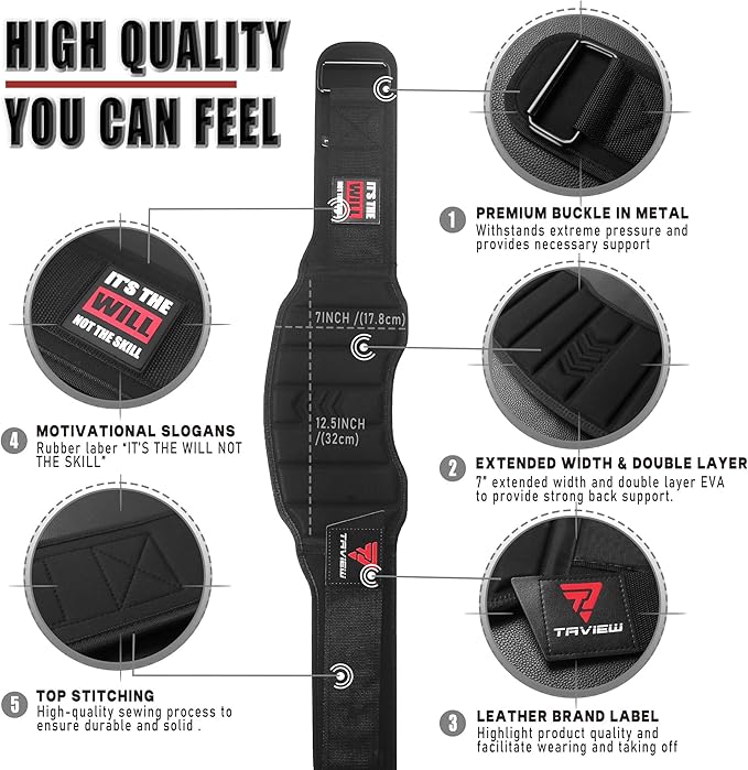 Weight Lifting Belt, Weightlifting Belt,Workout Gym Powerlifting Belt 7 inch,Fitness Back Support for Cross Training, Squats, Lunges