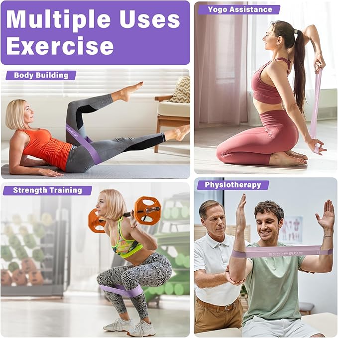 Resistance Bands for Working Out, Exercise Bands Resistance Bands Set with 5 Resistance Levels, Latex Loop Bands for Women Men, Workout Bands for Legs, Glutes, Strength Training, Yoga, Home Gym
