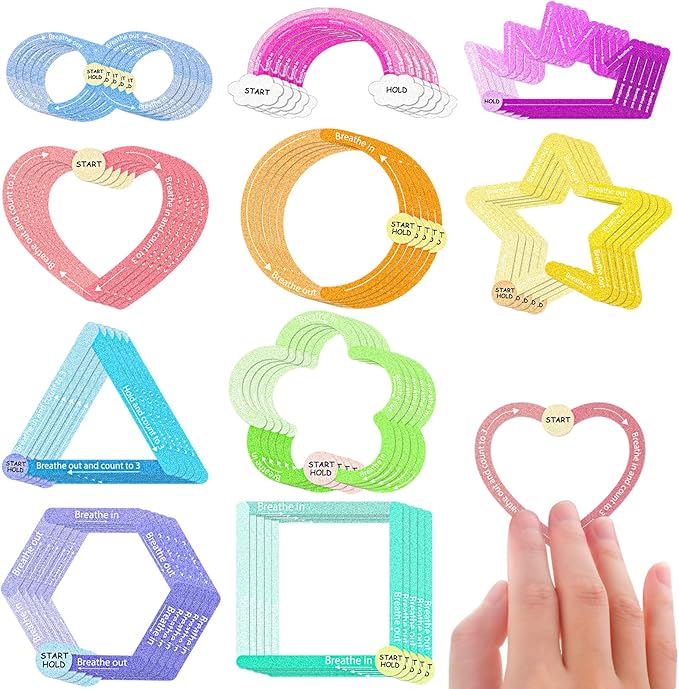 Crtiin 50 Pieces Anxiety Sensory Stickers for Anxiety Relief Items Mental Health Stickers Fidget Textured Strips for Office Classroom Desk Relieve Adult Stress(Chic Style)