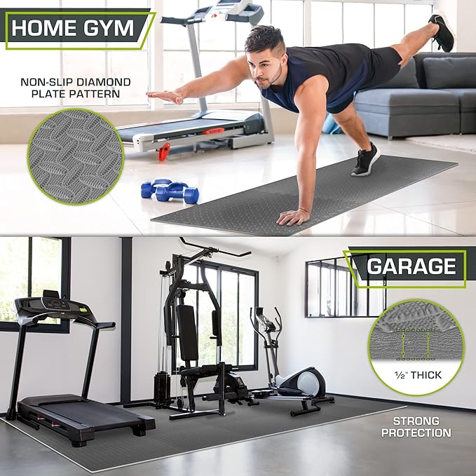 ProsourceFit Puzzle Exercise Mat ½ in, EVA Interlocking Foam Floor Tiles for Home Gym, Mat for Home Workout Equipment, Floor Padding for Kids