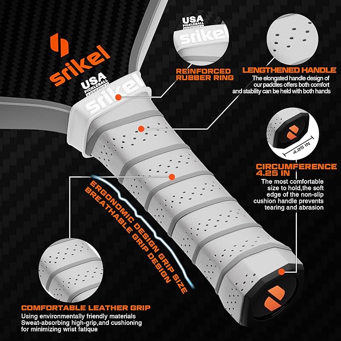 Pickleball Paddles, Raw T700 Carbon Fiber Pickleball Paddle, 16mm Power Polymer Core, Professional Rackets for Great Spin, Control & Precision Shots, USAPA Approved