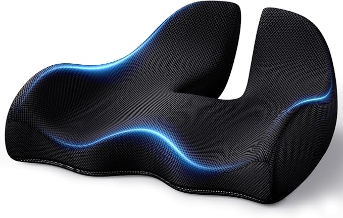 Benazcap Seat Cushion Office Chair Cushions Butt Pillow for Car Long Sitting, Memory Foam Chair Pad for Back, Coccyx, Tailbone Pain Relief for Gaming Chair and Car Seat