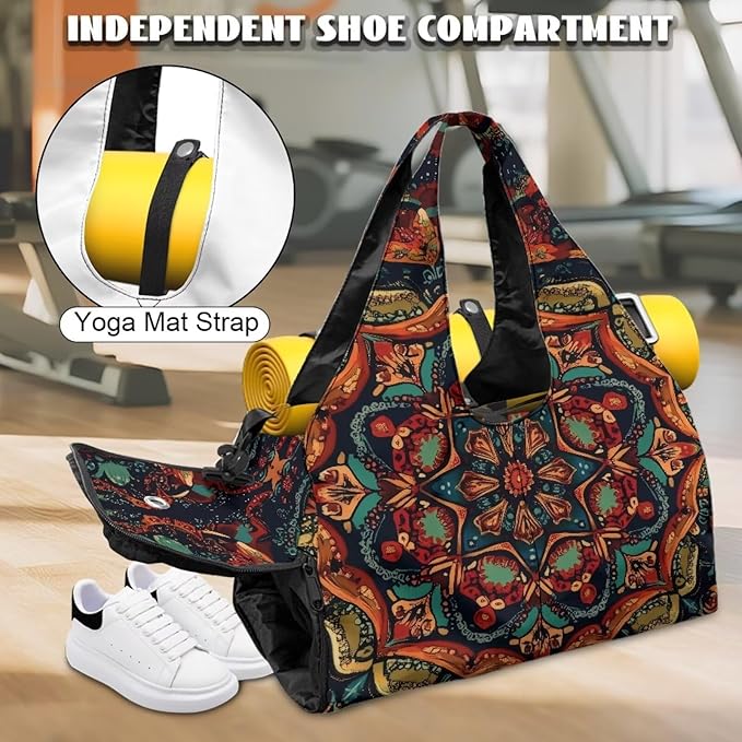 Yoga Mat Bag for Women Men Large Carryall Tote with Adjustable Shoulder Strap for Gym Yoga Travel Pilates Office