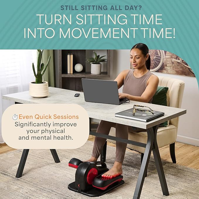 Lifepro Under Desk Elliptical Exercise Machine with or without Red Light, Seated Pedal Exerciser for Seniors & Adults, Quiet Elliptical Machine for Home or Office, Portable Leg Exerciser While Sitting