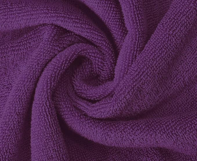 Oakias Premium Towel Set 600 GSM 8 Piece Plum - 100% Ring Spun Cotton Highly Absorbent Towels Set - Super Soft Bathroom Towel Set - Hotel Quality Double Stitched Hem - Ideal for Hotels, Spa, Gyms
