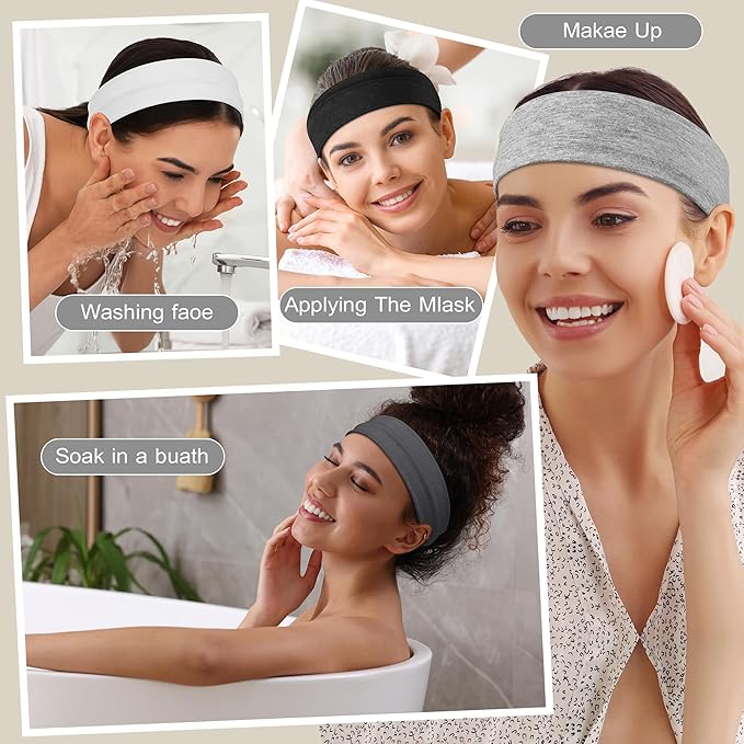 16Pcs Headbands for Women Non Slip - Stylish Sports Hair Bands for Women's Hair - Soft Cotton Cloth Stretchy Headbands for Women for Yoga Outdoor Exercise Running