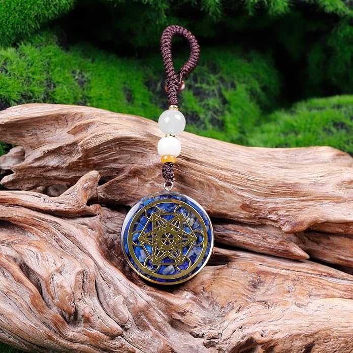 Day Day Up Orgonite Necklace - Sri Yantra Rotatable Pendant For Anti Stress Anxiety & Meditation - Malachite And Tiger Stone For Spiritual Healing & Positive Energy