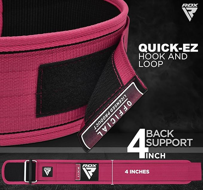 RDX Weight Lifting Belt - AUTO LOCK 4” Premium Adjustable Gym Belt for Olympic Cross Training - Support for Men Women Functional Fitness Workout - WOD Powerlifting Bodybuilding Weightlifting Deadlift