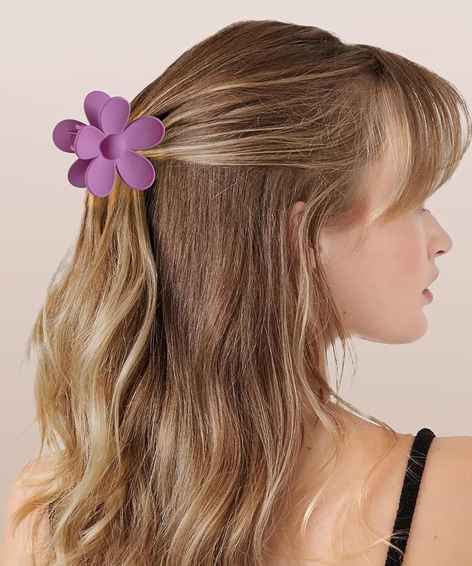 8PCS Hair Clips for Women, Flower Claw Clips for Thick Hair, Non-Slip Hair Accessories with Multi-Styles, Colorful Hair Claw Clips and Variety Pack, Ideal for Girls