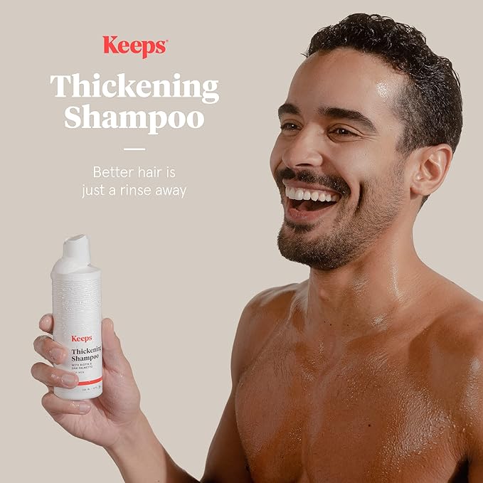 Keeps Hair Loss Shampoo For Men - Mens Shampoo for Fuller, Thicker Looking Hair - Thinning & Hair Growth Product - DHT Blocker - Infused with Biotin, Caffeine & Saw Palmetto - 8 oz