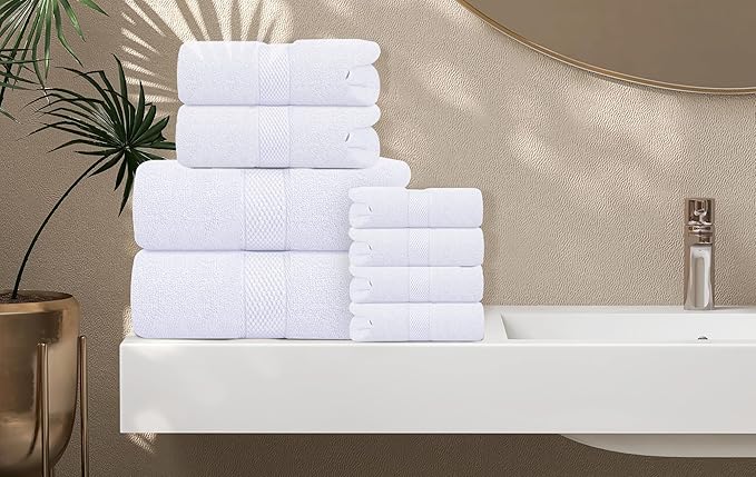 Oakias Premium 6 Piece Towel Set – 600 GSM – 2 Bath Towels, 2 Hand/Hair Towels, and 2 Washcloths – 100% Ring-Spun Cotton, Highly Absorbent & Super Soft – Towels for Bathroom, Hotels, Spa & Gym