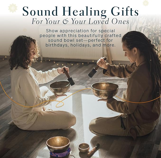 Tibetan Singing Bowl, Handcrafted Singing Bowl for Meditation, Prayer & Holistic Healing, Yoga Accessories, 10.5” Sound Bowl with Wooden Striker, Artisanal Pouch & Cushion