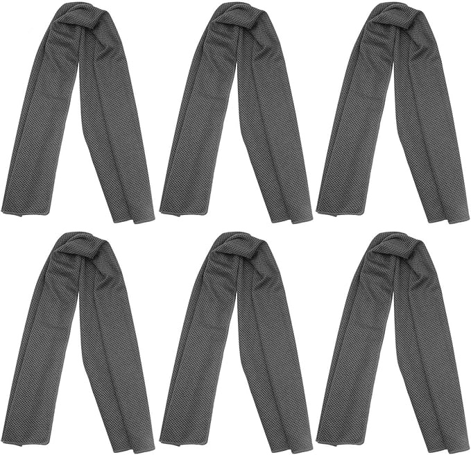 INNOLIFE 6 Pack Cooling Towels Breathable Ice Towel for Sports, Gym, Fitness, Running, Hiking, Yoga - Black