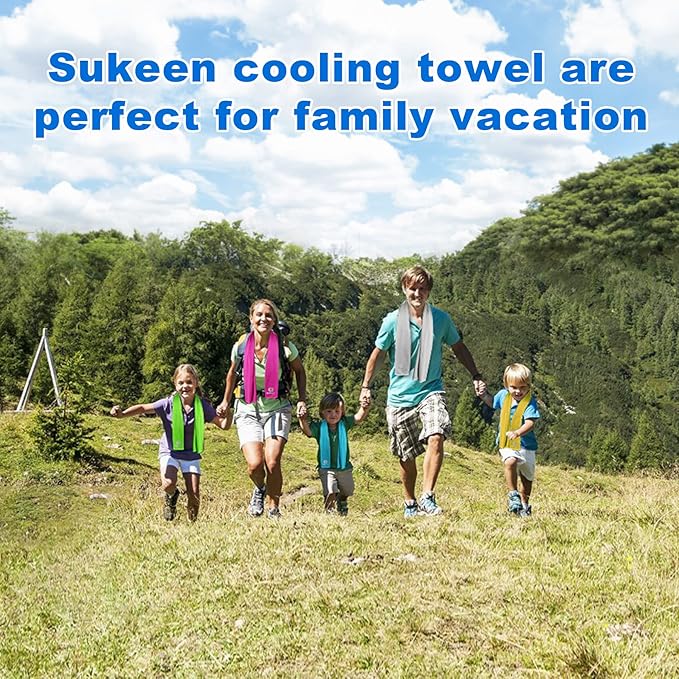 Sukeen [4 Pack Cooling Towels (40"x12"),Ice Towel,Soft Breathable Chilly Microfiber Towel for Yoga,Sport,Running,Gym,Workout,Camping,Fitness,Workout & More Activities