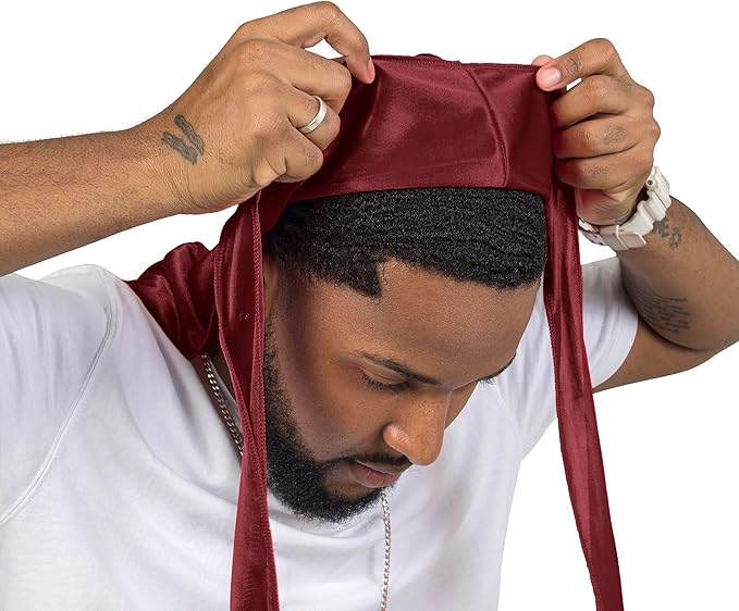 ForceWave 2 Pieces Silky Durag Pack for Men Women Waves, Premium Satin Deluxe Du-rag