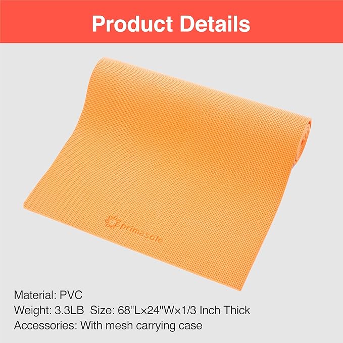 Yoga Mat with Carry Strap for Yoga Pilates Fitness and Floor Workout at Home and Gym Non-slip 9 colors