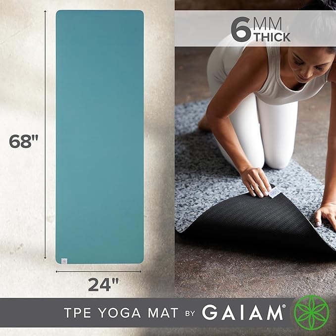 Gaiam Yoga Mat Performance TPE Exercise & Fitness Mat for All Types of Yoga, Pilates & Floor Exercises