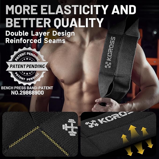KCROSS Bench Press Band for Men and Women, Weight Lifting Bench Press Band, Push Up Exercise Bench