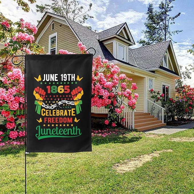 Juneteenth Garden Flag – 12.5x18 Inch Outdoor juneteenth Decorations Banner, african american flag, Yard Decor, Black History Month, Freedom Day Gift