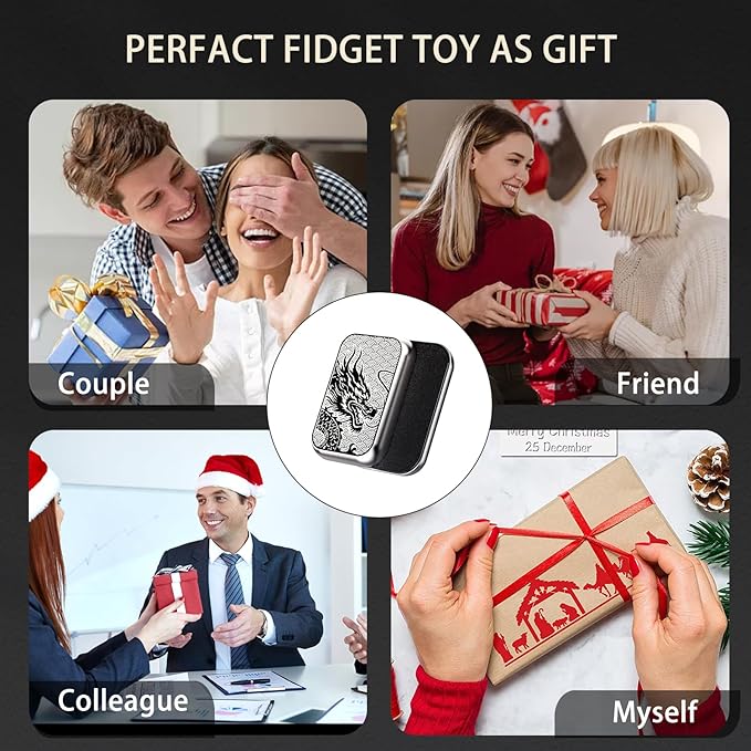 Fidget Slider, Metal Fidget Toy Adults-Smooth Operation with Mesmerizing Sounds, Stress Relief & Anxiety ADHD, Durable Pocket Desk Toy, for Friends, Perfect for Office, Home, Wait(Silver)