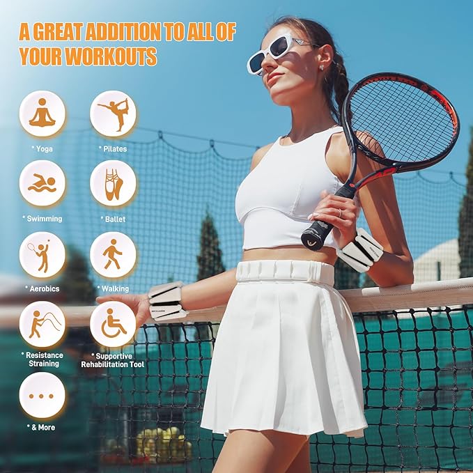 Ankle Weights Set of 2 (1 lb/2 lb/3 lb Each) Adjustable Wrist Weights for Women Men Wearable Arm Leg Weight for Pilates, Running, Walking, Workout, Yoga