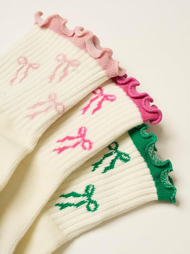 Crew Half Calf Grip Socks, Cutest Fruits Pilates Socks, Ruffle socks, Non-Slip, Barre Yoga Fitness