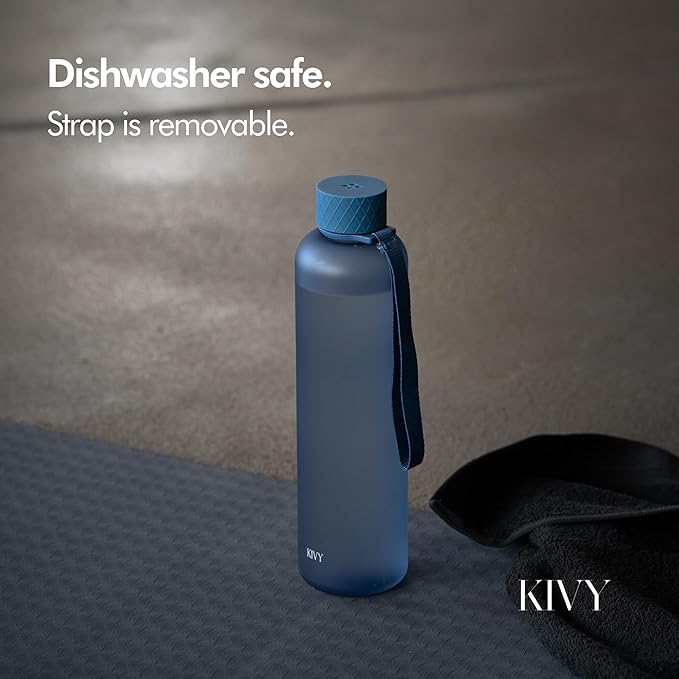 KIVY Tritan Water Bottle 2nd Generation (Navy Blue, 32oz)