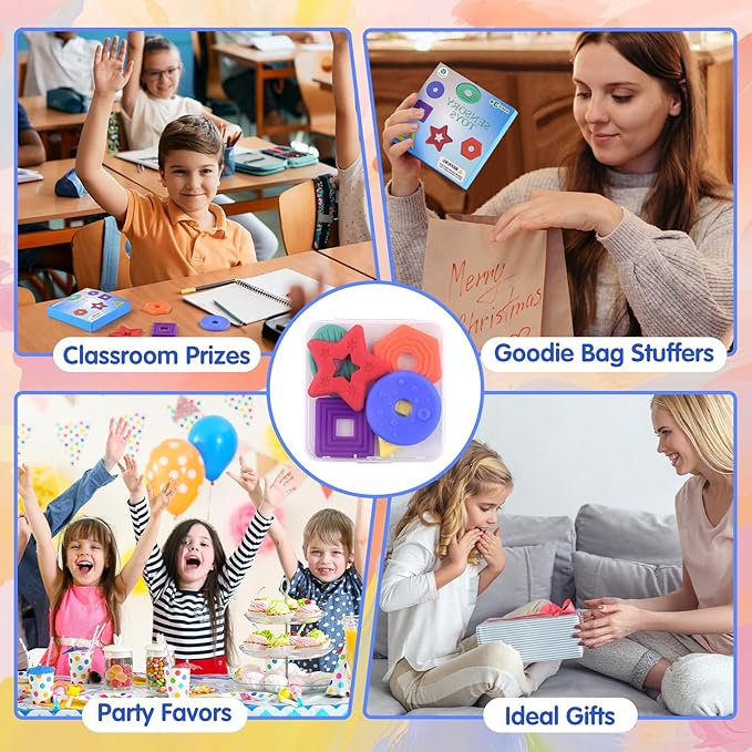 Sensory Fidget Toys Worry Stones for Kids Teens Adults Calming, Quiet Fidgets Toy for Anxiety and Stress for Classroom Student Prizes (6 Pack)