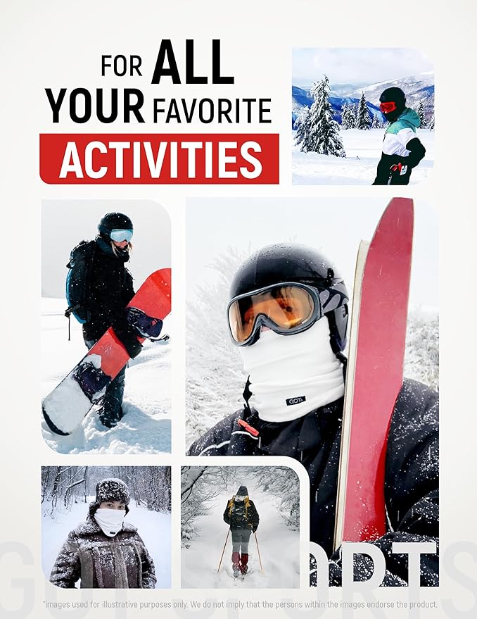 GOT Sports Polar Fleece Neck Warmer - Double-Layer Winter Ski Face Mask - Neck Gaiter Scarf for Skiing, Snowboarding, Running