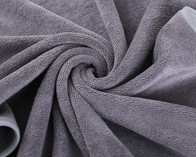 Microfiber Gym Towels Bigger Size Super Soft for Exercise Fitness, Sports, Workout, 380-GSM 15-Inch x 31-Inch Quick-Drying Towels (3 Pack, Grey)