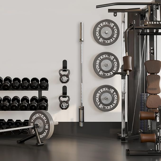 Barbell Rack Single Hook Wall Mount Heavy Duty Vertical Barbell Holder Weight Bar Holder for Olympic Barbell, Curl bar, Commercial or Home Gym Accessory (1)
